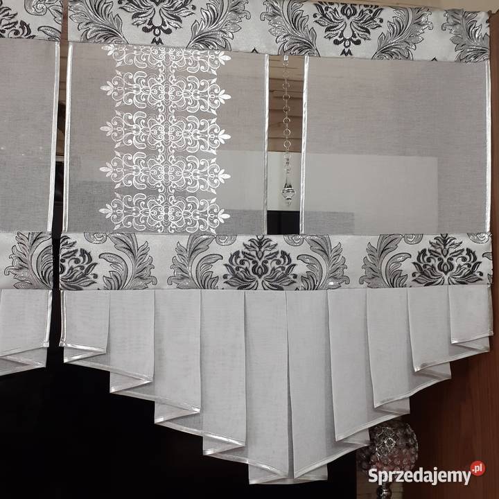 Panele czarno srebrny ornament 2 sztuki
