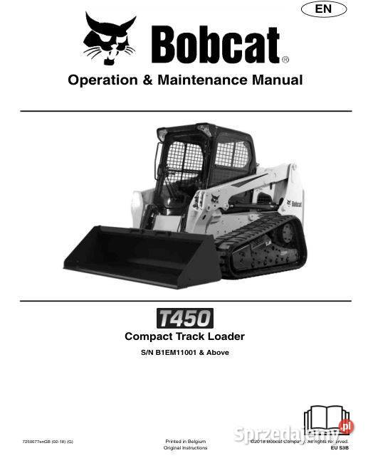 Bobcat T450 instrukcja obsługi DTR Kielce sprzedam