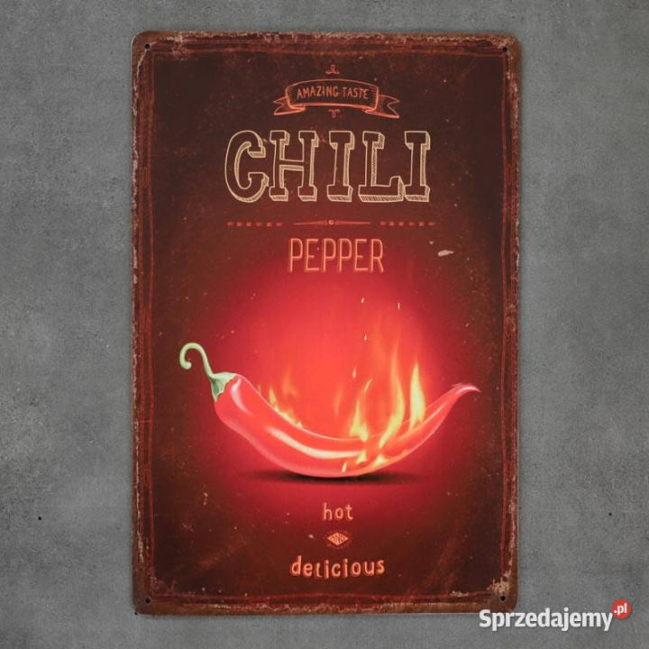Tabliczka dekoracyjna metalowa CHILI Chmielnik