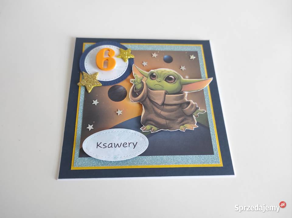 Kartka urodzinowa ręcznie robiona Star Wars baby Rękodzieło Łódź sprzedam