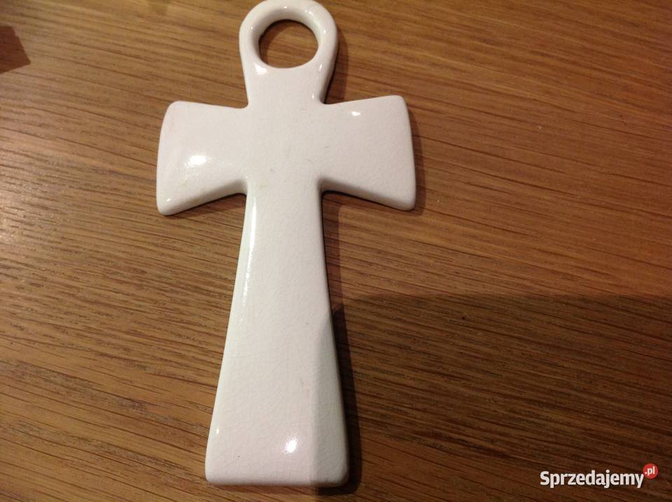 Krzyżyk Ceramiczny na Ściane Hand Made Sygnowany lubuskie Nowa Sól