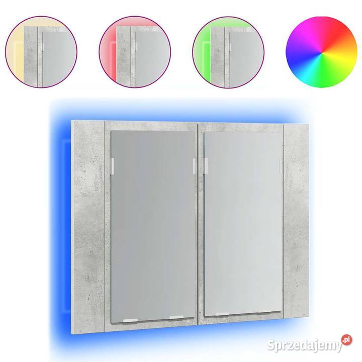 vidaXL Szafka łazienkowa z lustrem i LED szarość Warszawa