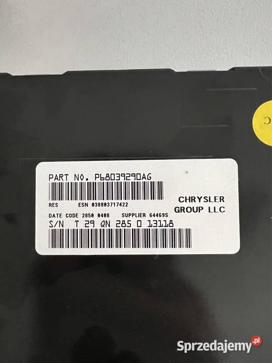 Radio Jeep Dodge Chrysler P68039290AG Sprzęt audio fabryczny podlaskie Łomża sprzedam