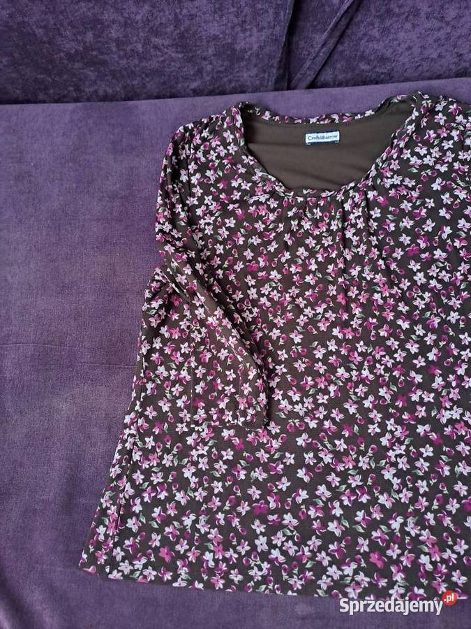Bluzka brązowa w kwiaty 3/4 Wrocław