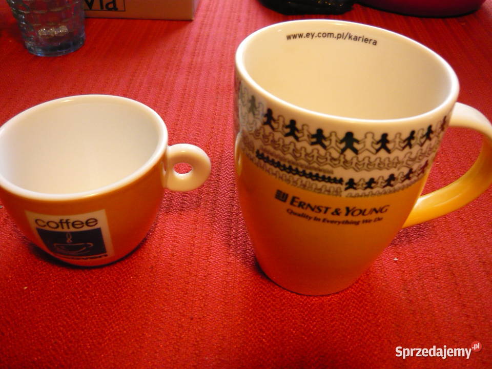 Filizanki żółte Coffe Porcelana i szkło śląskie Myszków