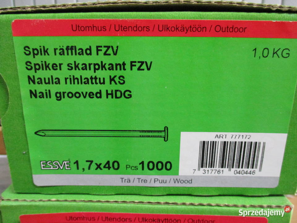 Essve gwóźdź ryflowany ocynk 17x40 Art 777172 kujawsko-pomorskie Mogilno sprzedam