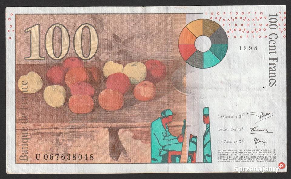 FRANCJA 100 FRANKÓW 1998 CEZANNE Łódź sprzedam