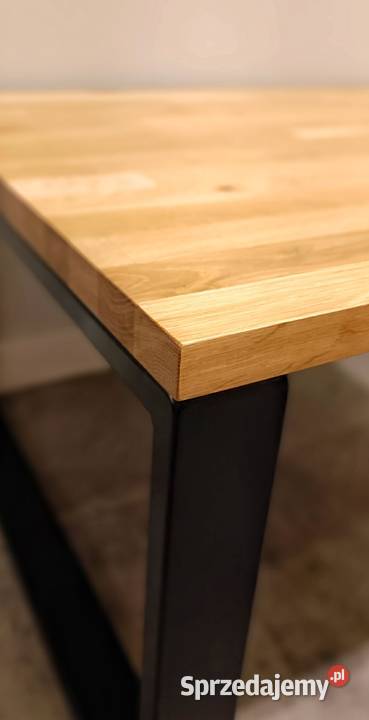 Stolik kawowy dębowy blat stalowe profileHand Kraków sprzedam