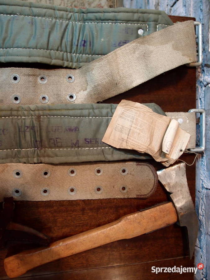 Zabytkowy pas strażacki topór bojowy prod LZKT Łódź