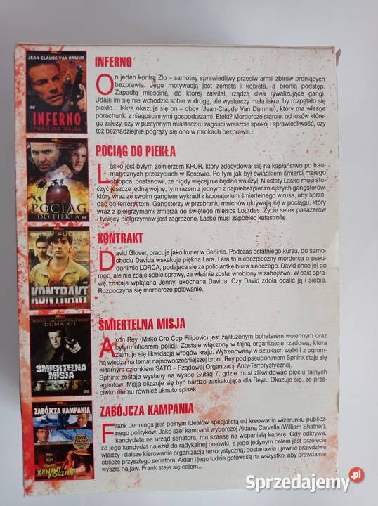 Kino akcji na 5 filmach DVD Warszawa sprzedam