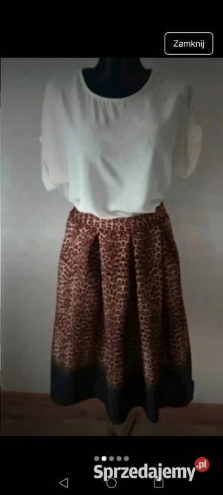 Spódnica rozkloszowana panterka pantera cętki Krosno