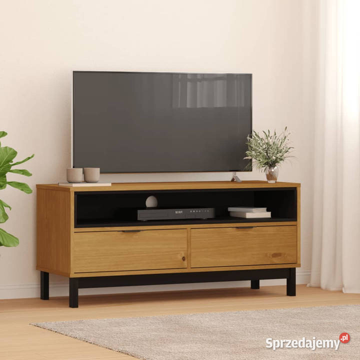 Szafka pod TV FLAM 110x40x50 lite drewno sosnowe Warszawa