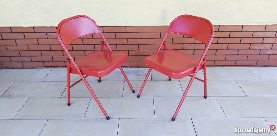 Krzesła metalowe loft czerwone składane krzesło
