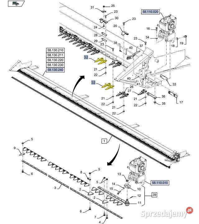 Bagnet palec podwójny hederu 80379720 ORYGINAŁ
