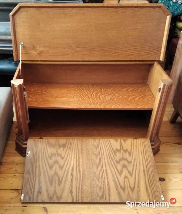 Duża drewniana rzeźbiona komoda skrzynia pomorskie Gdańsk