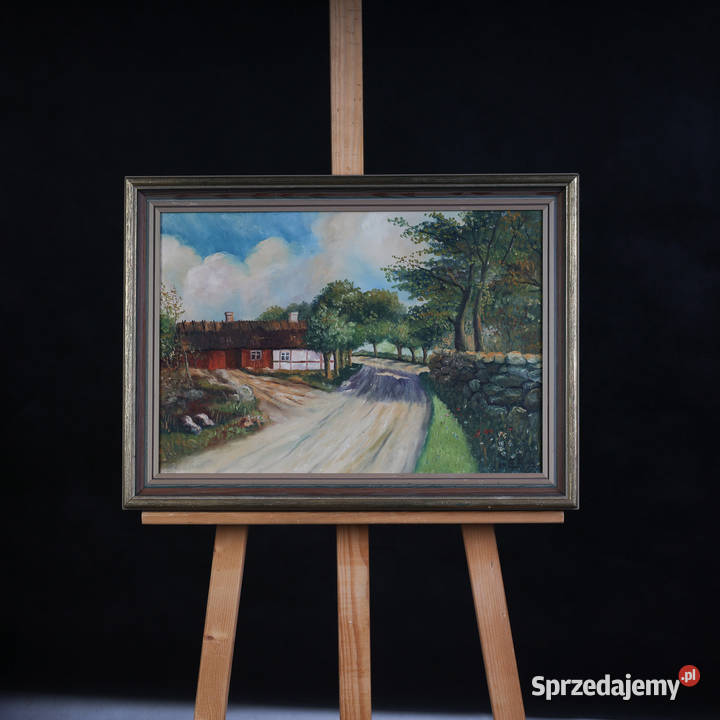ARTexpert Skandynawski Pejzaż Wiejski Obraz Dobrzany