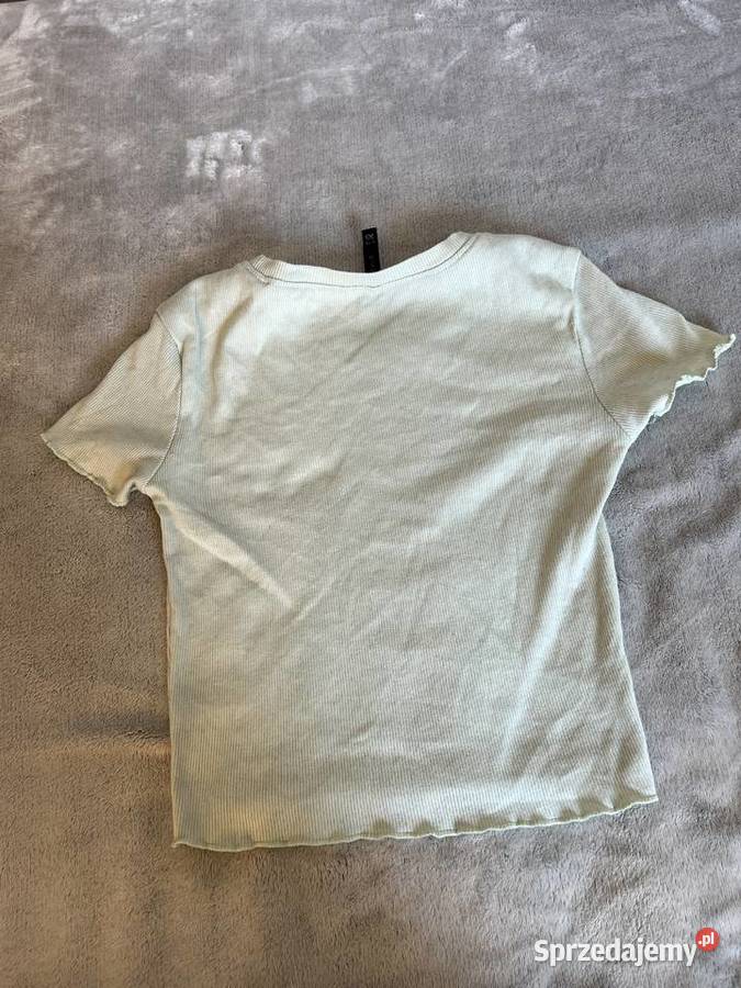 Crop top top koszulka bluzka prążkowana miętowa Jasło