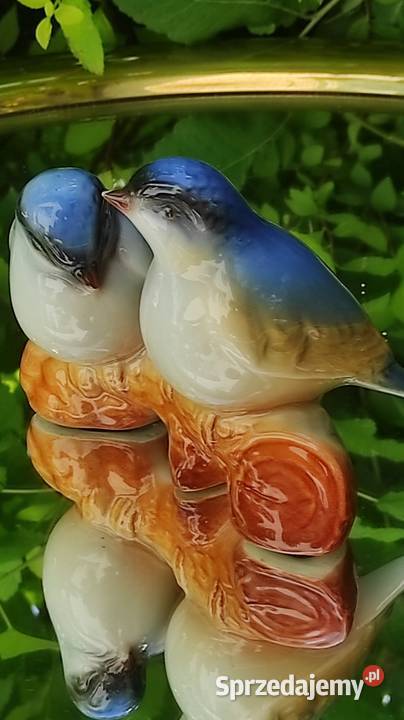 VALENCIA HISZPAŃSKA FIGURKA PTASZKI NA PNIU Porcelana i szkło Pabianice