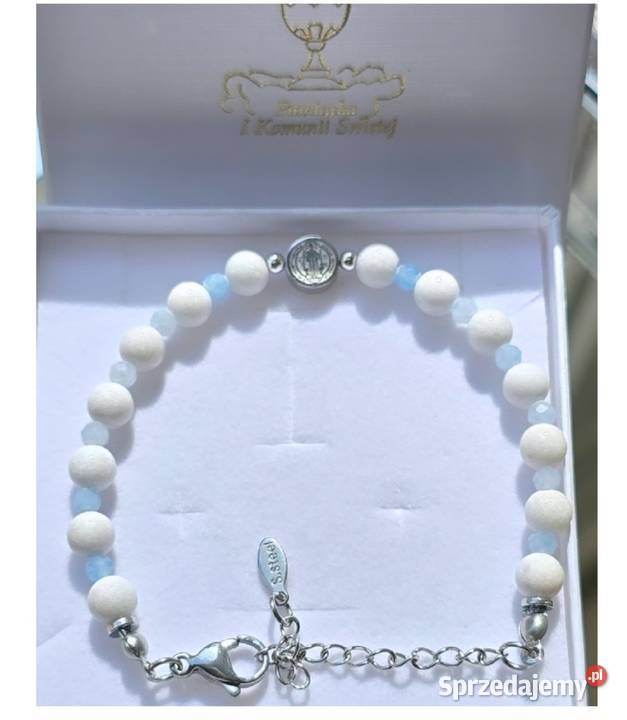 Bransoletka na Komunię Świętą srebro medalik Kraków