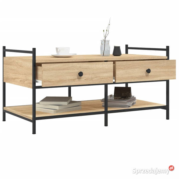 Stolik kawowy dąb sonoma 99x50x50 materiał Warszawa