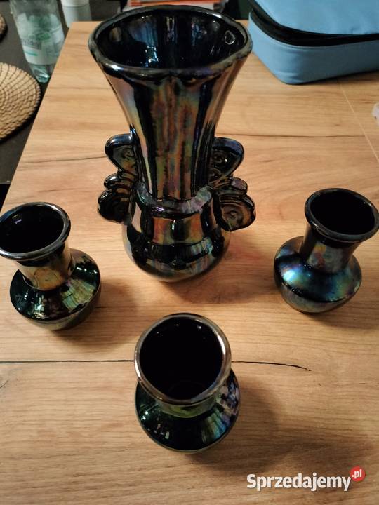Wazony ceramiczneopalizujące prl zestaw Choszczno