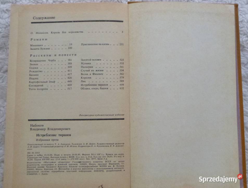 Wybór prozy Władimir Nabokow rosyjsku Warszawa