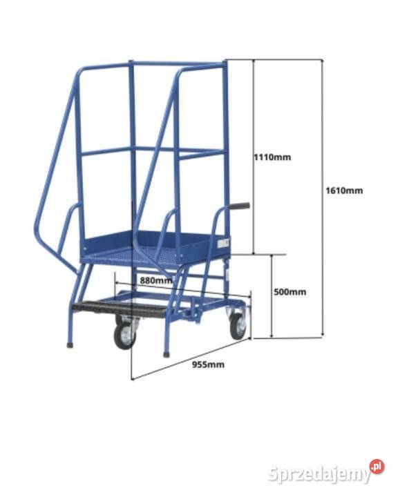 Drabina magazynowa jezdna trójkołowa DMP 500 mm lubuskie Zielona Góra sprzedam