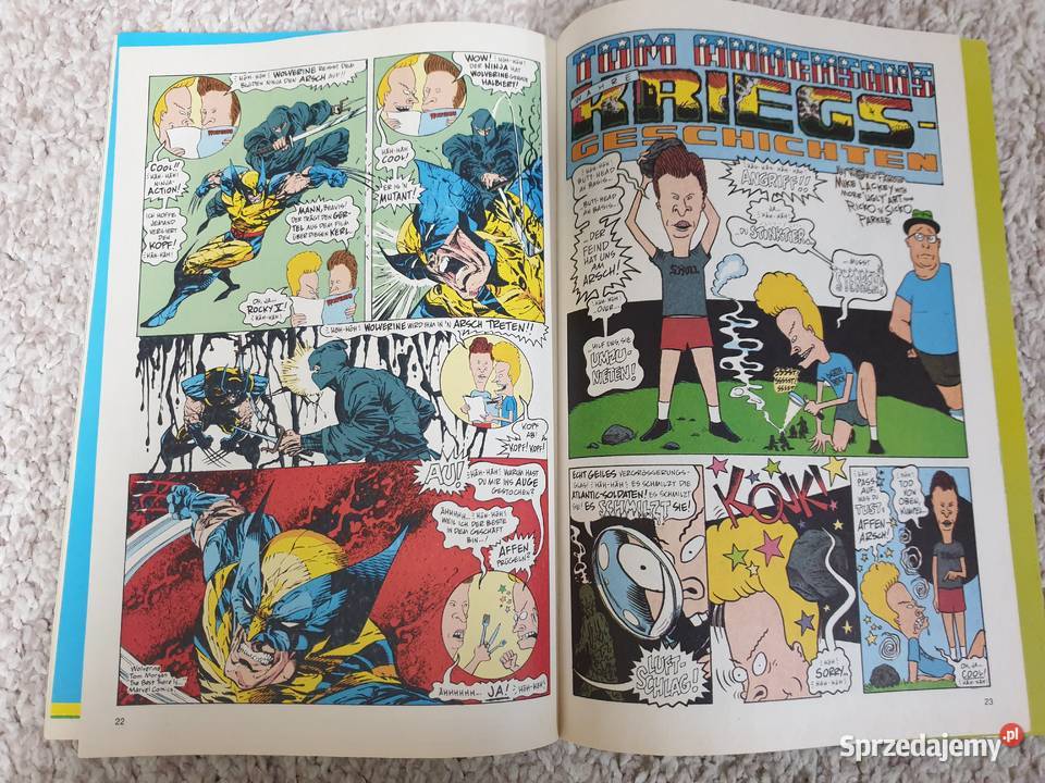 Beavis und ButtHead komiks z plakatem 1994 Europejskie