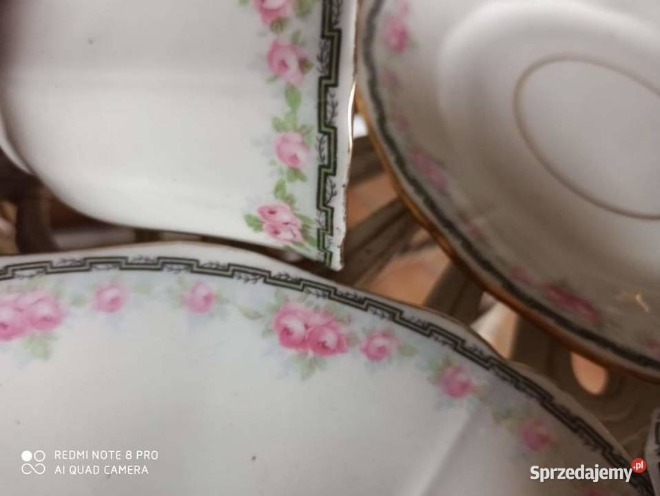 Filiżanka karbowana Z talerzykiem deserowym Porcelana i szkło Gdańsk