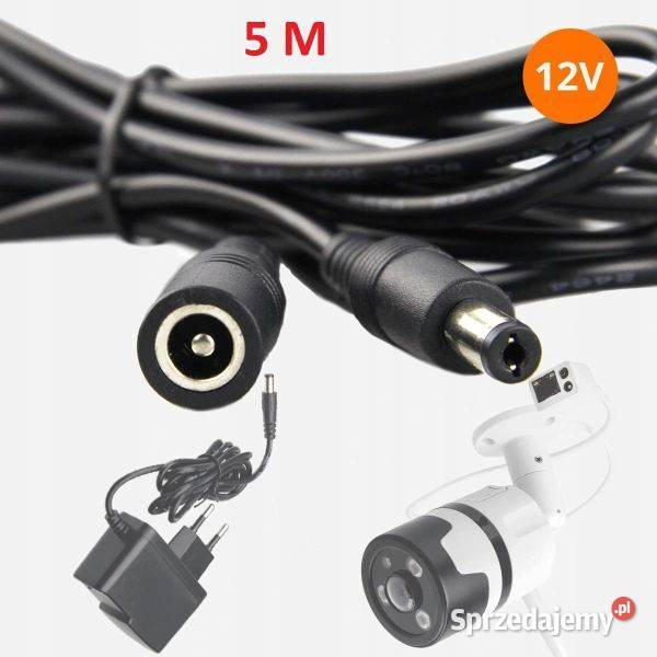 KABEL przedłużacz do kamer KAMERA ZASILACZ 5m