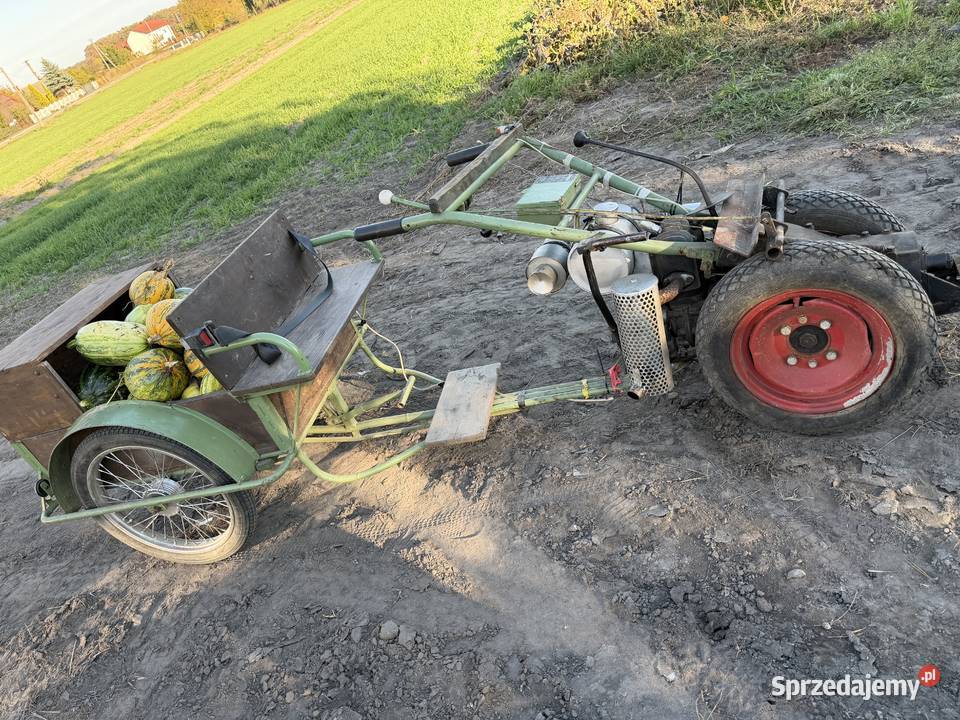 Irus ciągnik jednoosiowy przyczepka zestaw Imielno