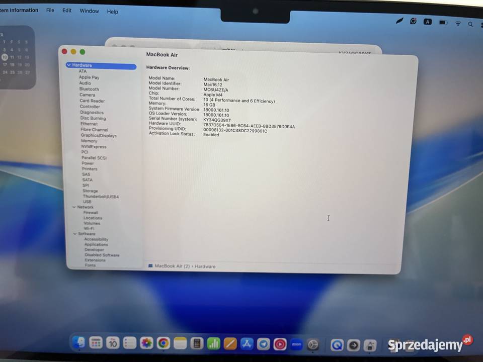MacBook Air M4 136 16 GB 512 GB stan idealny Toruń sprzedam