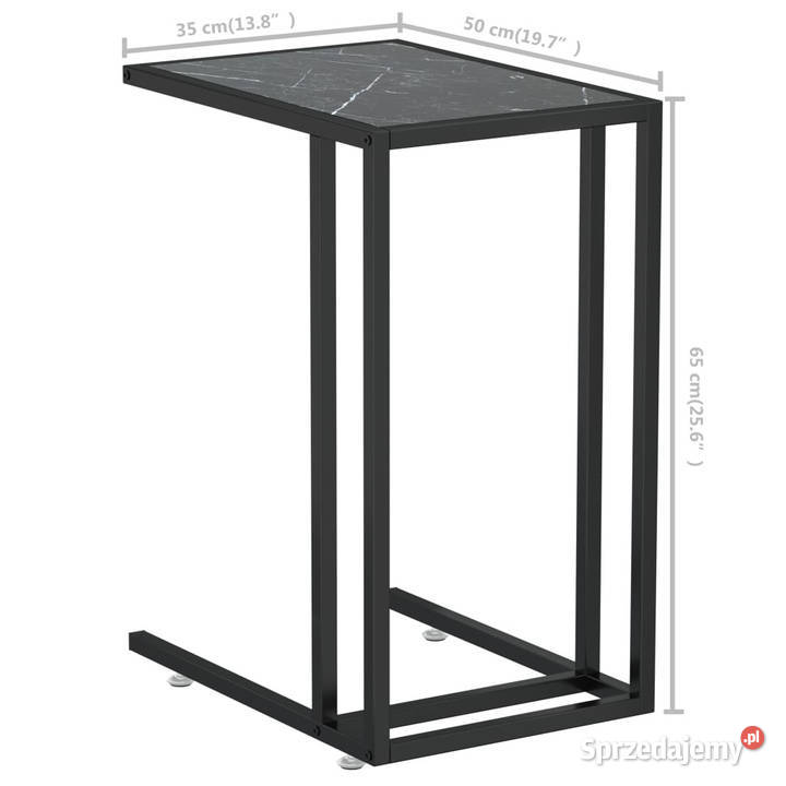 Komputerowy stolik boczny czarny marmur 50x35x65 Warszawa sprzedam