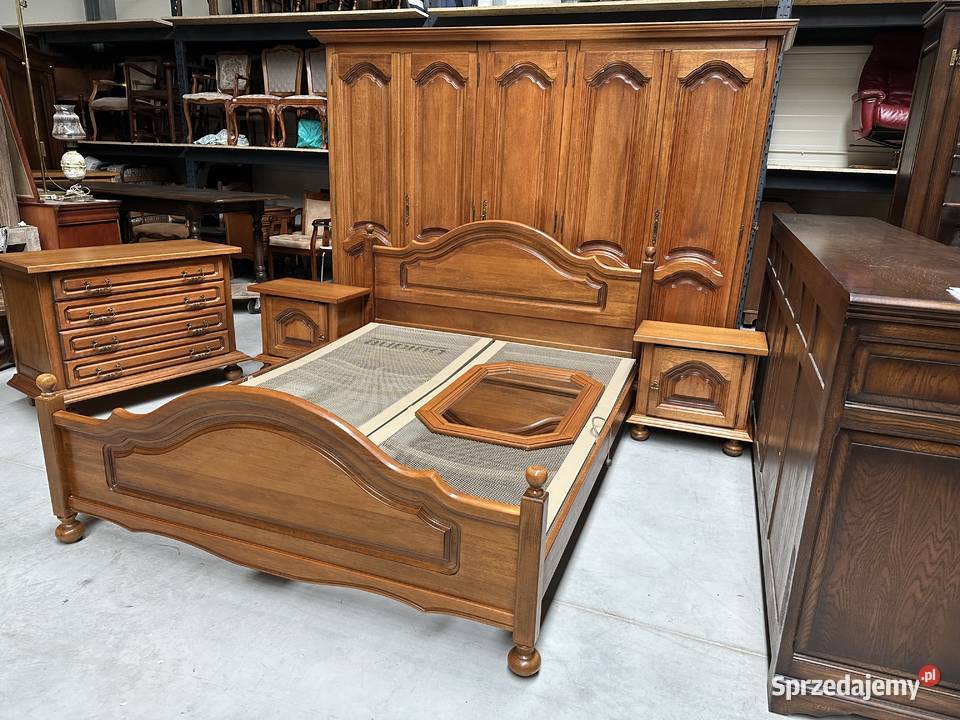 Ładna dębowa sypialnia łóżko 160 szafki komoda Sławoszewek