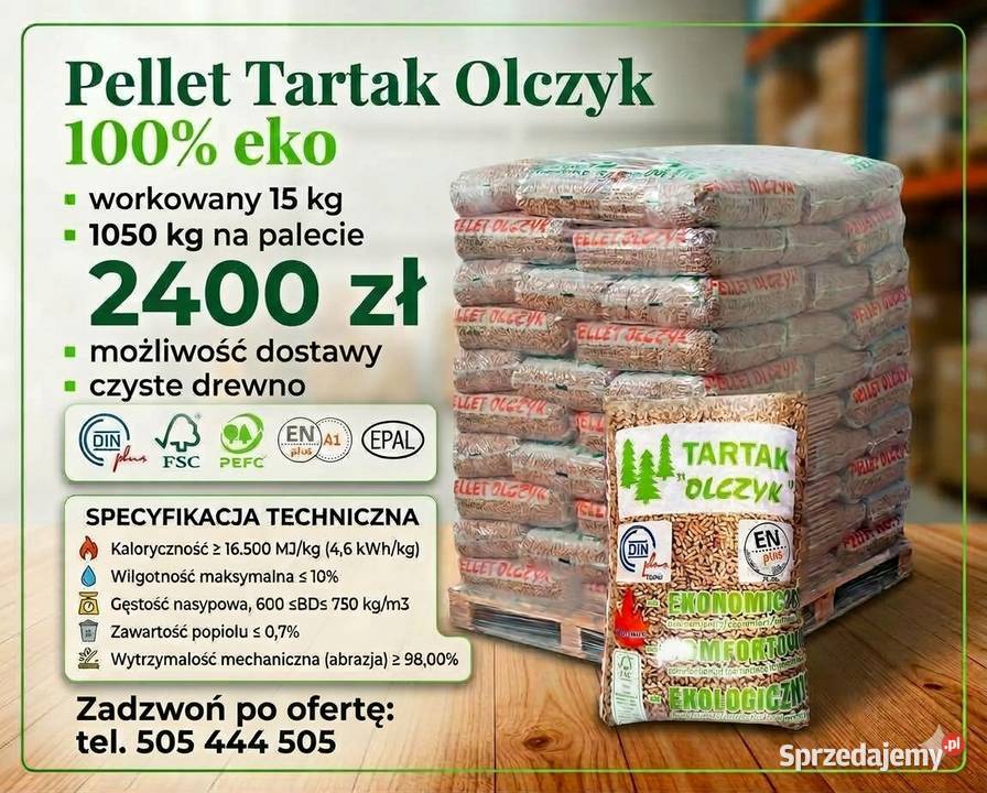 Pellet Tartak Olczyk workowany 15 Myszków