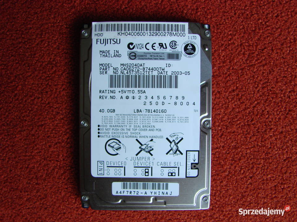 Dysk twardy 40GB Fujitsu Lublin