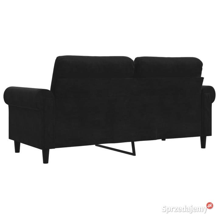 Sofa 2osobowa czarna 140 tapicerowana aksamitem Warszawa