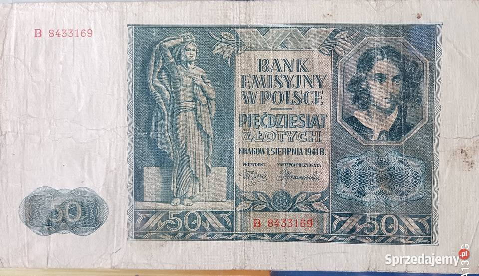 50 Złotych Kraków 1941 r ser B Konin
