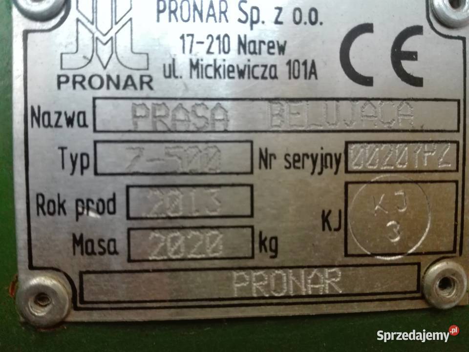 Sprzedam prasę belującą Z500 PRONAR Bielsk Podlaski