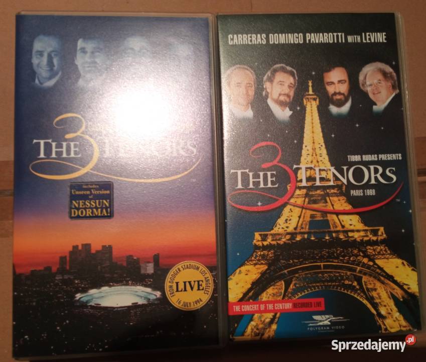 Dwie kasety VHS The 3 Tenors live Kielce