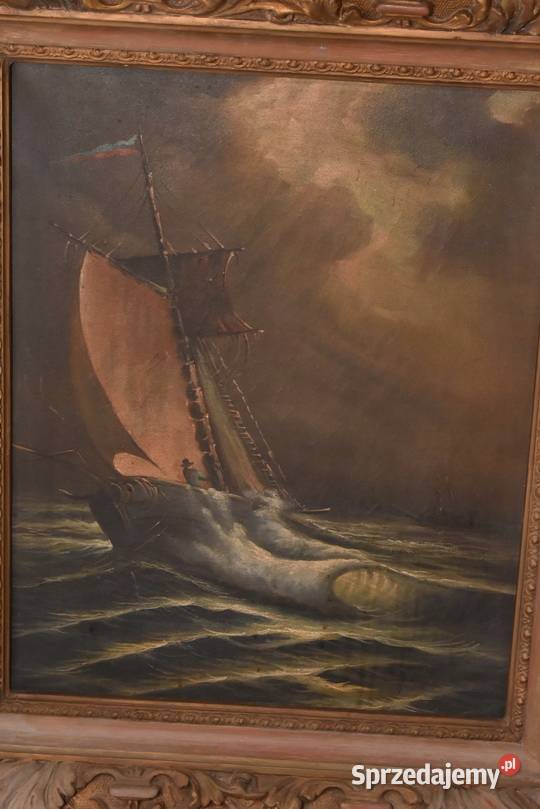 Łódź Na Wzburzonym Morzu Marynistyczny Obraz Kraków