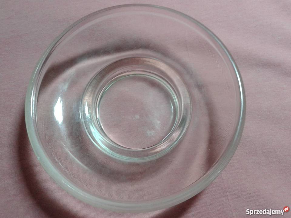 Świecznik szklany podstawek przezroczysty Łódź