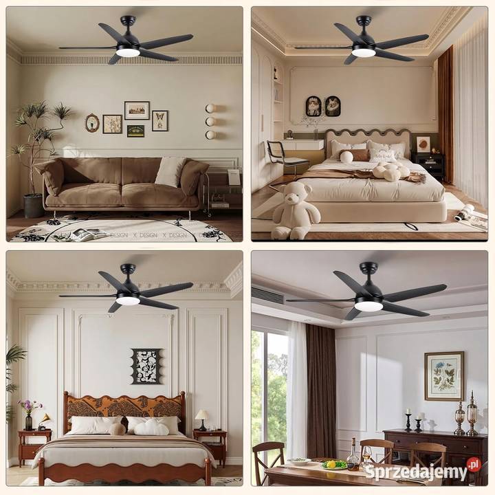 WENTYLATOR SUFITOWY OŚWIETLENIE LED LAMPA Z Myszyniec