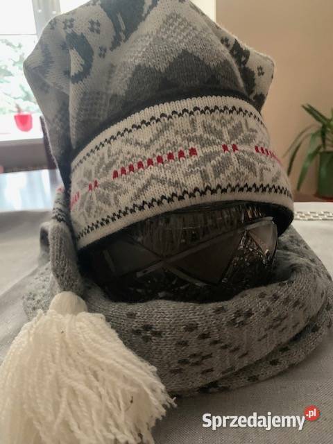 Komplet czapka z szalikiem dzianinowa damska Uniseks śląskie