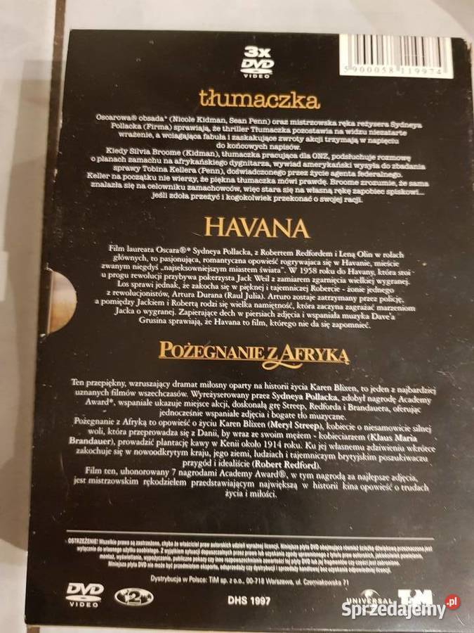 SYDNEY POLLACK TŁUMACZKA HAVANA POŻEGNANIE 3DVD Filmy Kielce sprzedam