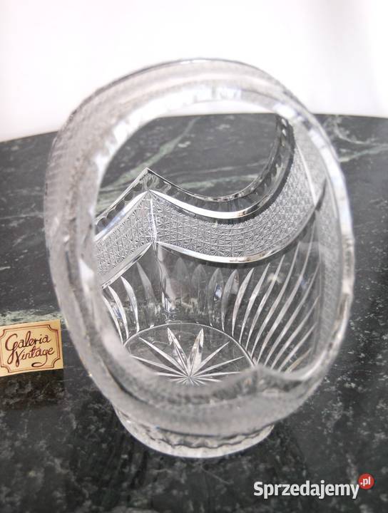 Miska kryształowa koszyk kryształ szlifowany PRL Lublin