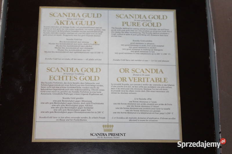 Komplet okrągłych tacek Scandia Gold 24 k Szczecin sprzedam