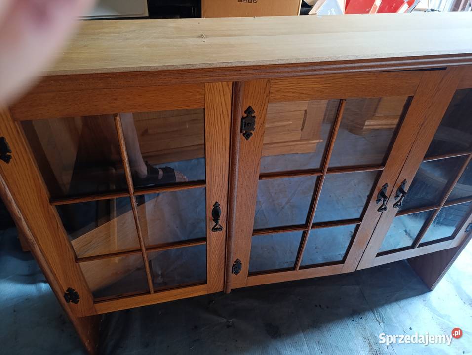 Kredens z nadstawą dąb OFM 130cm Kredensy i witryny Olszyna