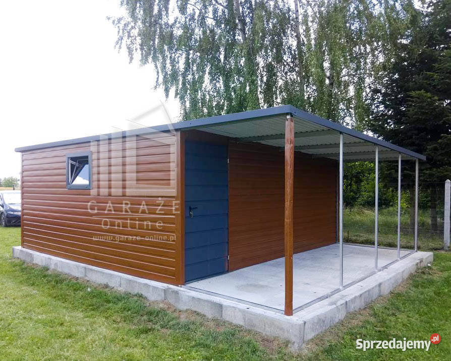 GARAZ BLASZANY 6m x 5m spad w bok wiata 466zł/m2 Cieszyn