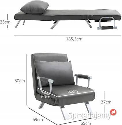FOTEL SZARY 3 W 1 do spania leżenia i siedzenia Częstochowa